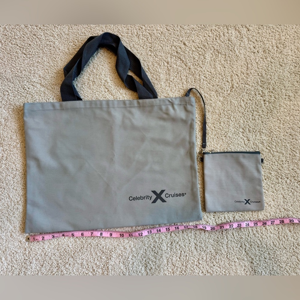 Celebrity Cruises Grey Tote with Zippered Pouch